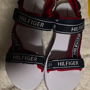 Tommy Hilfiger womens Sandals - Red and Black Straps